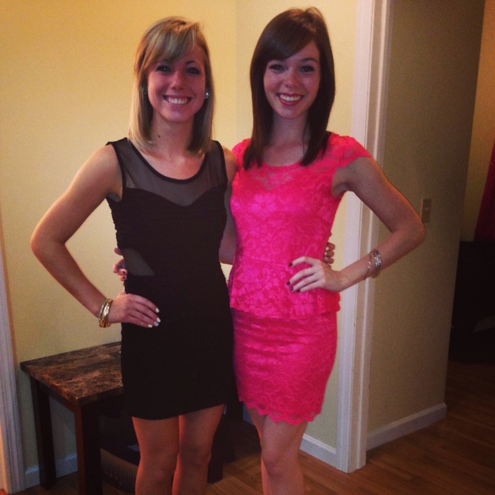 Black sleeveless with sheer dress